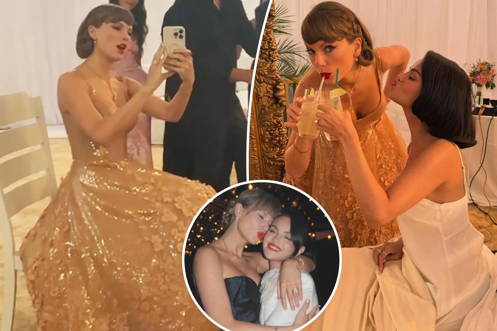 Taylor Swift wears Oscar de la Renta dress at Selena Gomez and Benny Blanco's wedding