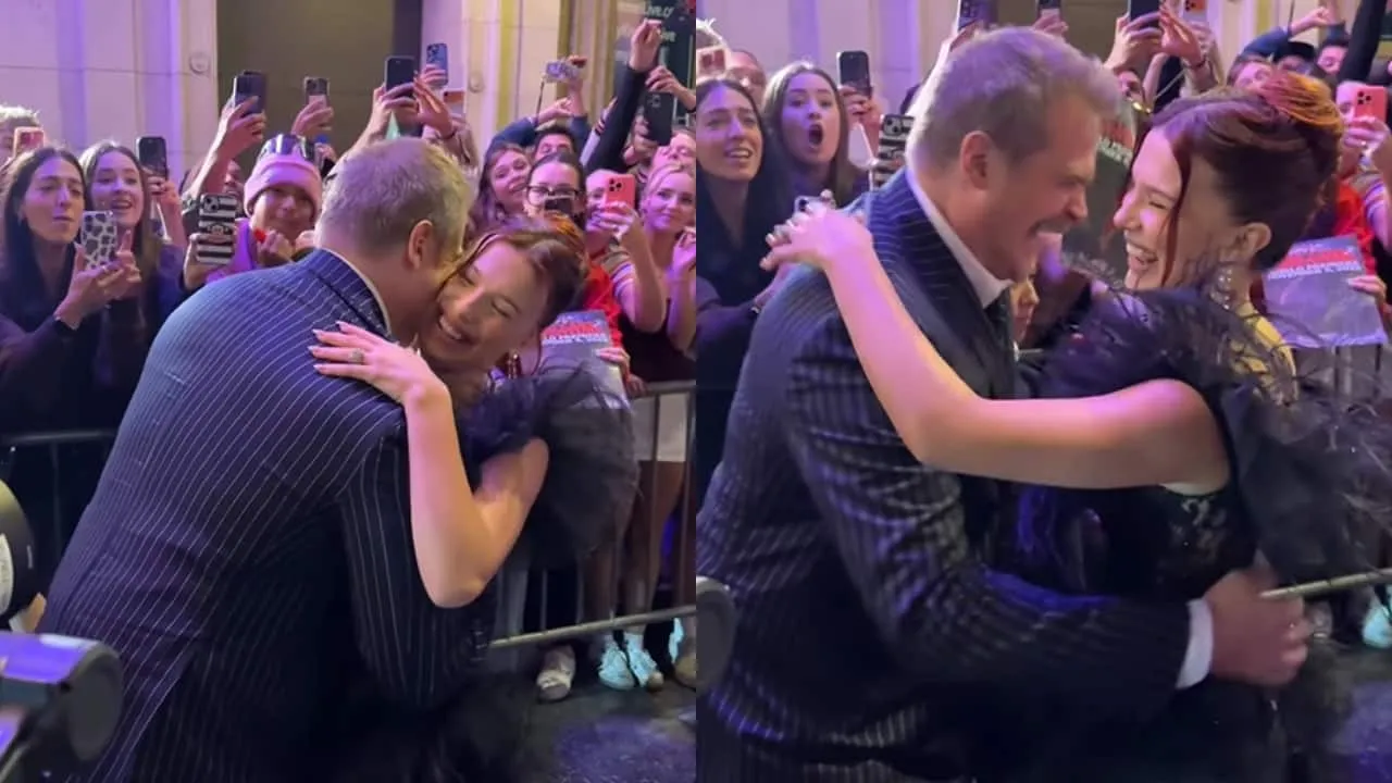 Millie Bobby Brown hugs David Harbour as they reunite at Stranger Things 5 World Premiere amid harassment allegations - watch video
